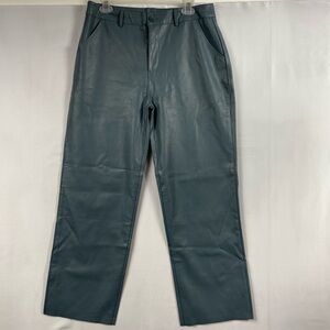 Shinestar Vegan Leather Pant Gray XL Straight Contemporary Minimal Modern Career